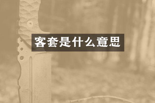 客套是什么意思