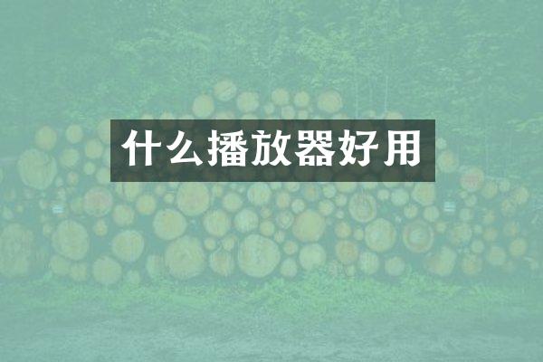 什么播放器好用