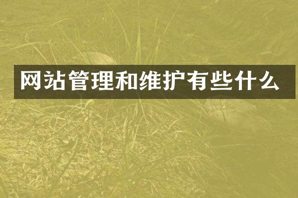 网站管理和维护有些什么