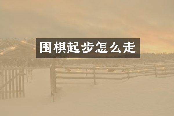 围棋起步怎么走