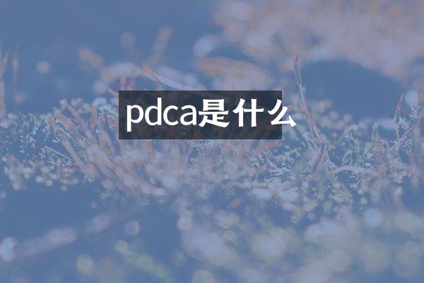 pdca是什么