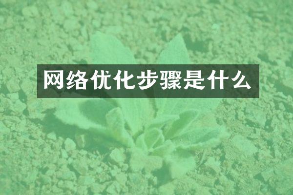 网络优化步骤是什么