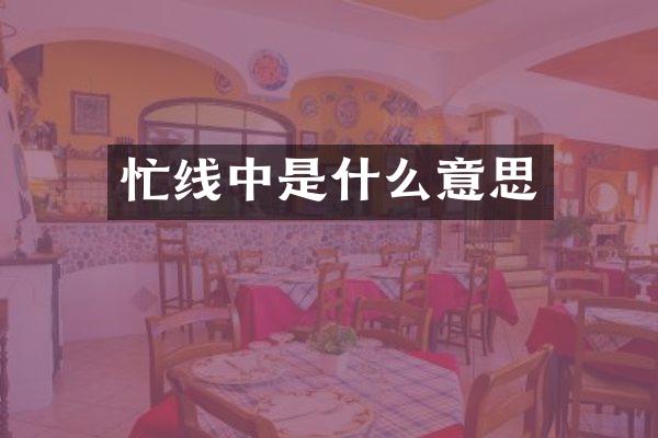 忙线中是什么意思