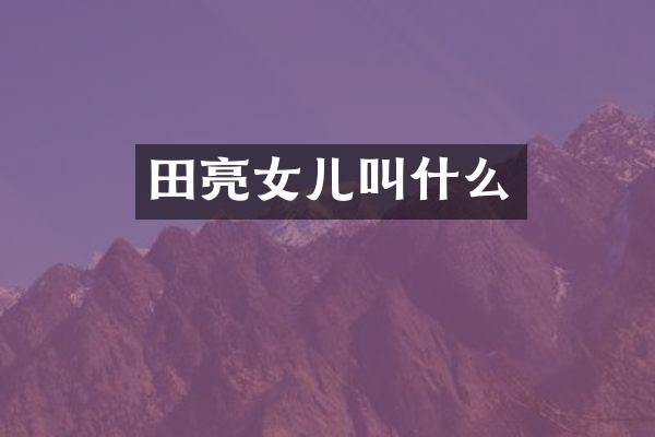 田亮女儿叫什么