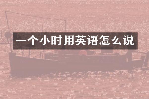 一个小时用英语怎么说