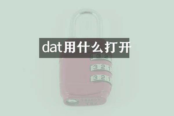 dat用什么打开