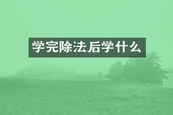学完除法后学什么