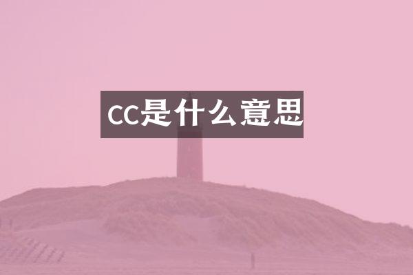 cc是什么意思