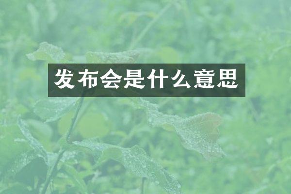 发布会是什么意思