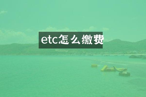 etc怎么缴费