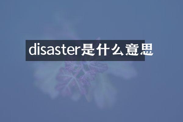 disaster是什么意思