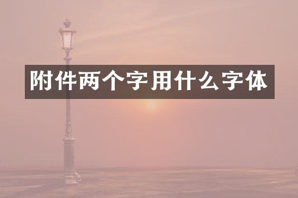 附件两个字用什么字体