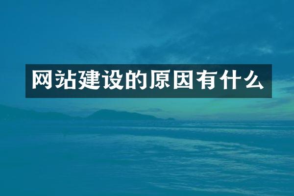 网站建设的原因有什么