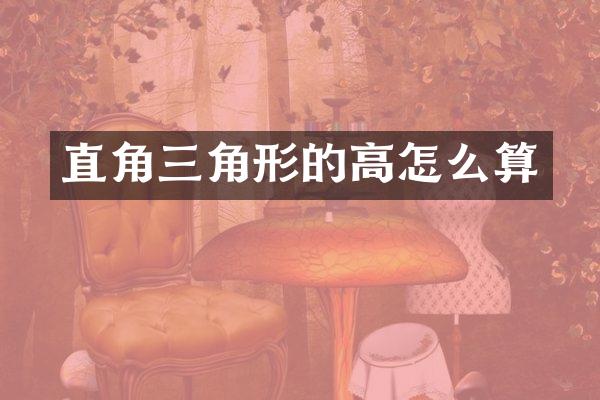 直角三角形的高怎么算