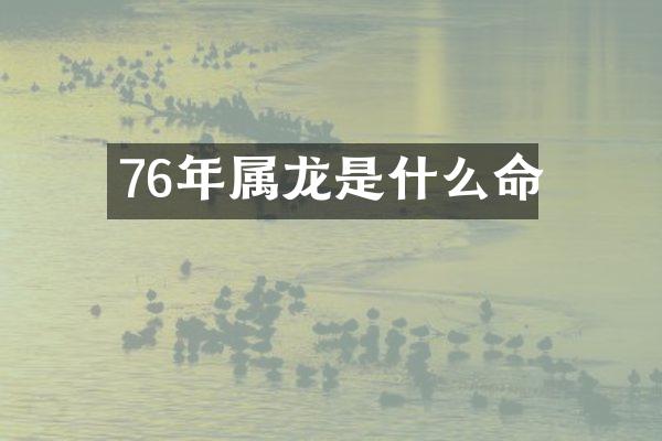 76年属龙是什么命