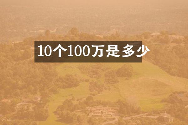 10个100万是多少