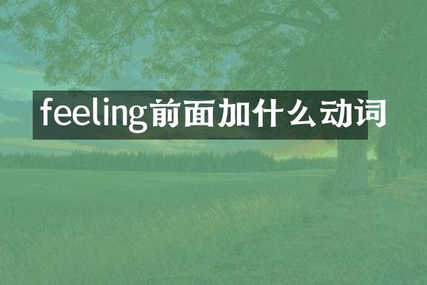 feeling前面加什么动词