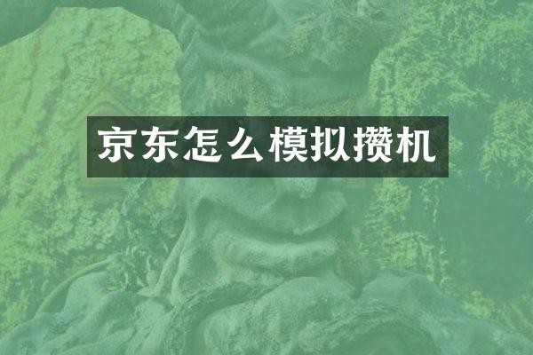 京东怎么模拟攒机