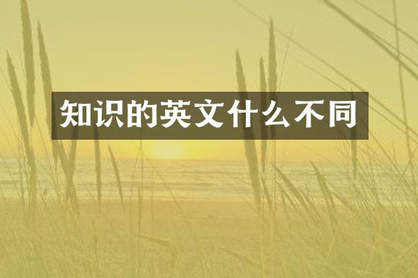知识的英文什么不同