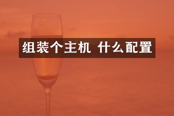 组装个主机 什么配置