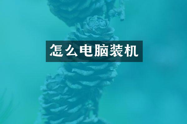 怎么电脑装机