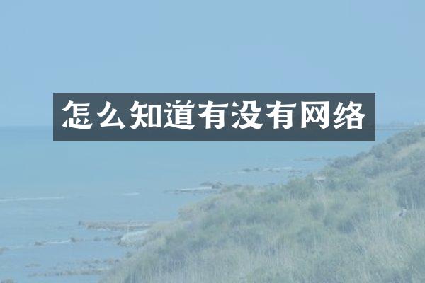怎么知道有没有网络