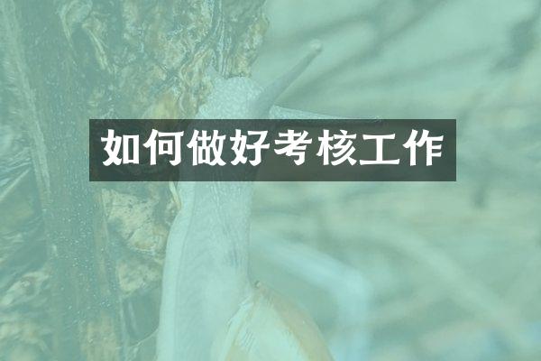如何做好考核工作