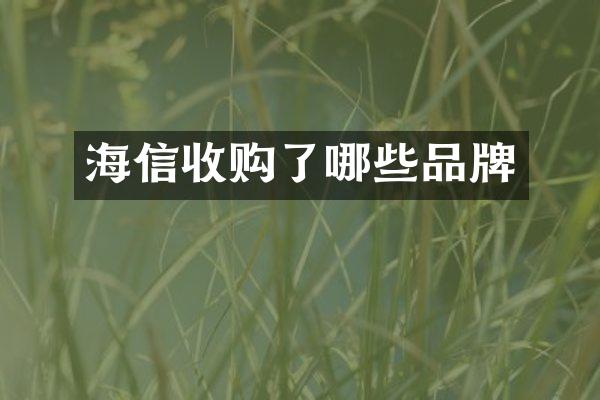 海信收购了哪些品牌