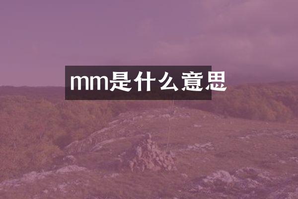 mm是什么意思
