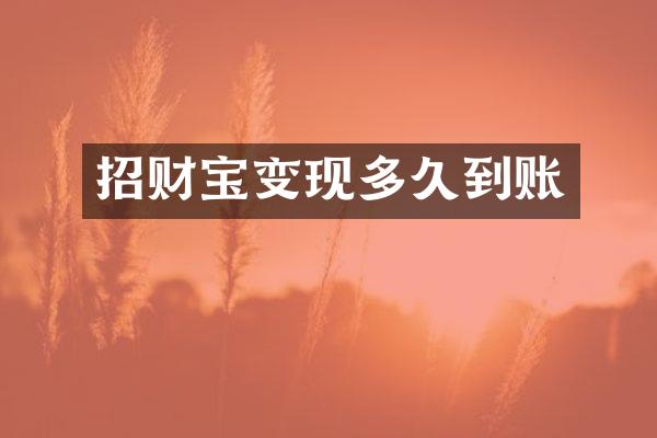 招财宝变现多久到账