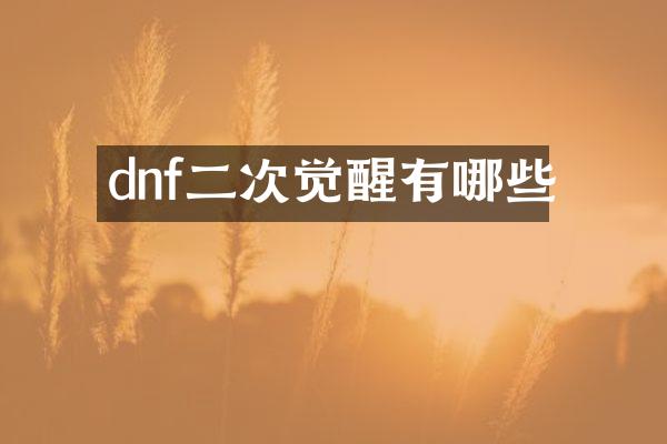 dnf二次觉醒有哪些