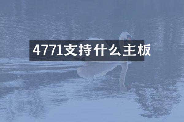 4771支持什么主板