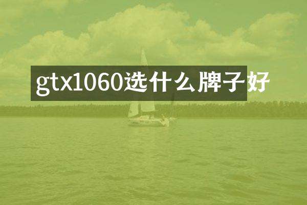 gtx1060选什么牌子好
