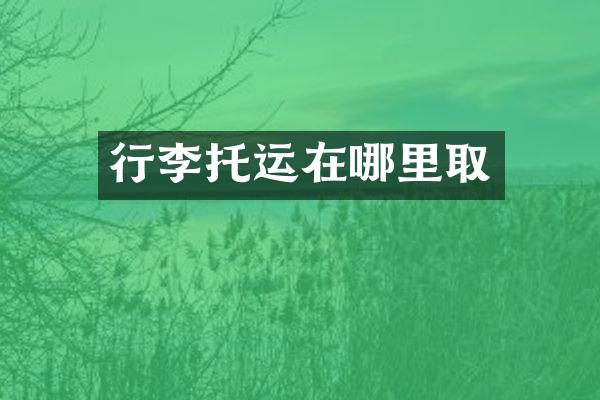 行李托运在哪里取