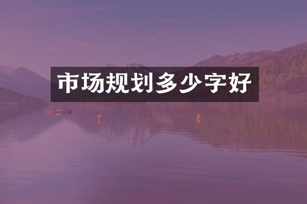 市场规划多少字好