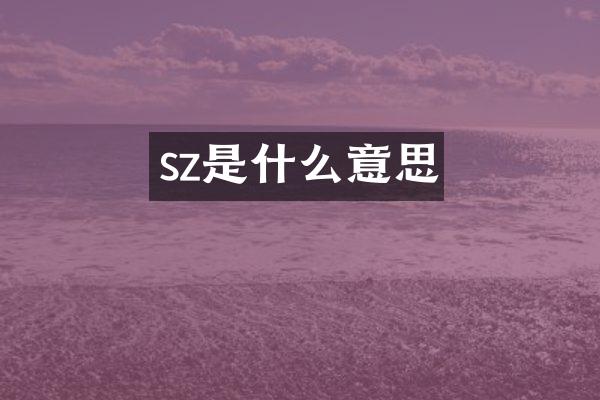 sz是什么意思
