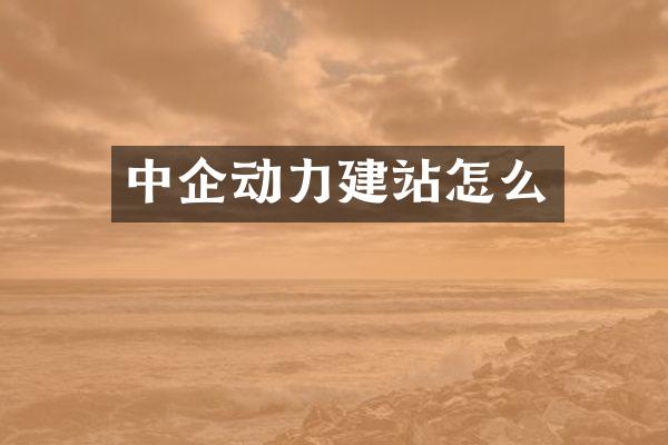 中企动力建站怎么