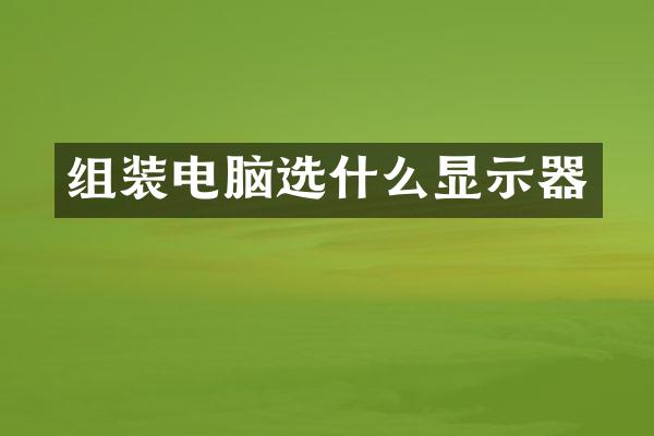 组装电脑选什么显示器