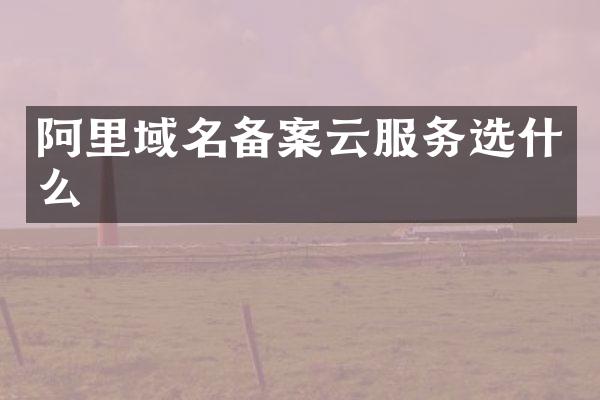 阿里域名备案云服务选什么