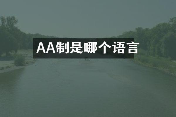 AA制是哪个语言