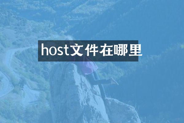 host文件在哪里