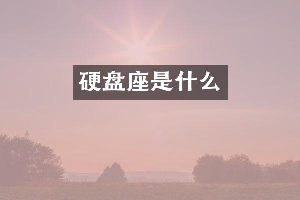 硬盘座是什么