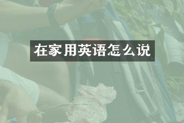 在家用英语怎么说