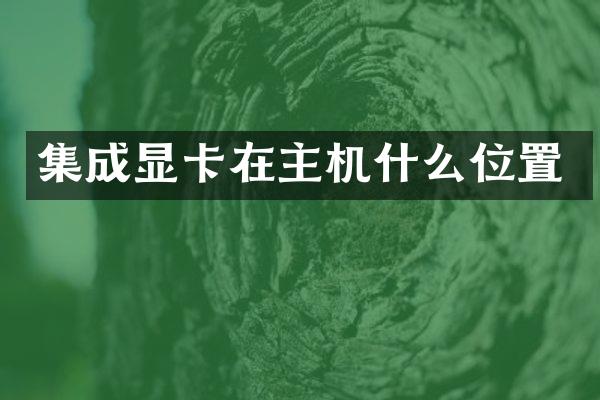集成显卡在主机什么位置