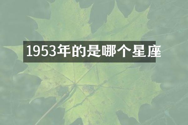 1953年的是哪个星座