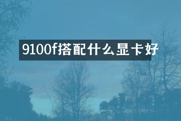9100f搭配什么显卡好