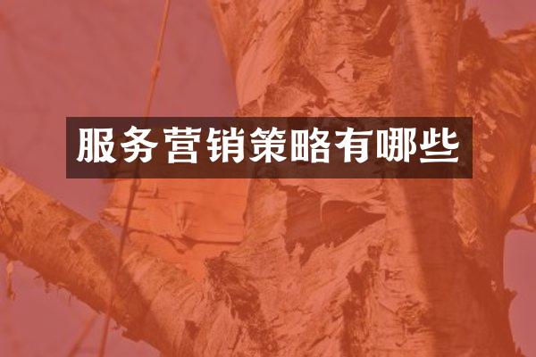 服务营销策略有哪些