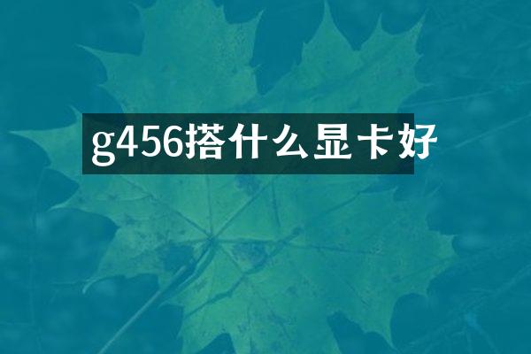 g456搭什么显卡好