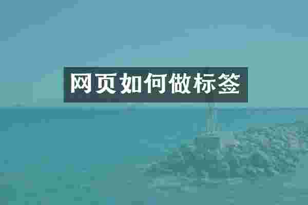 网页如何做标签