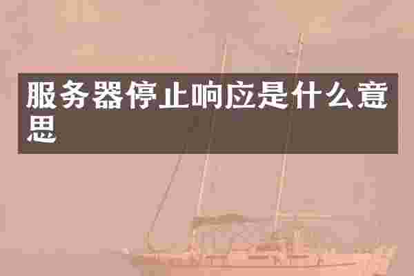 服务器停止响应是什么意思